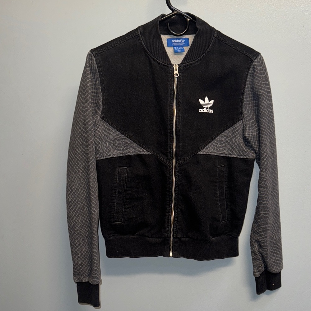 Adidas Black and Gray Bomber Jacket